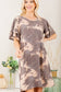 MULTI COLOR TIE DYE PRINT DRESS: CHARCOAL/MULTI
