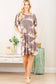 MULTI COLOR TIE DYE PRINT DRESS: CHARCOAL/MULTI