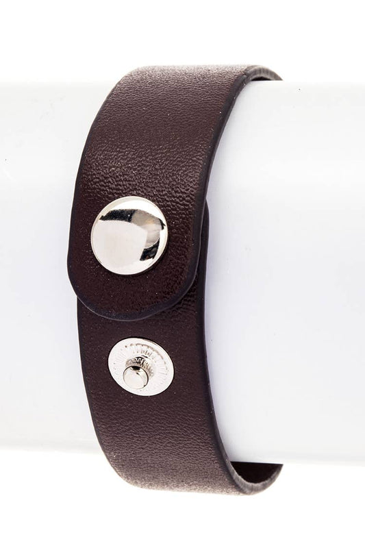 Engraved Bullet Leather Boho Bracelet: Gold