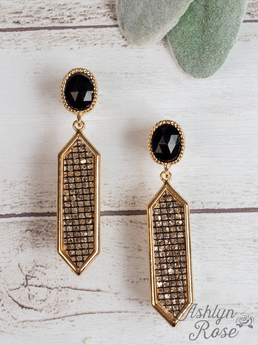 With All The Memories Dangly Earrings with Stone Stud, Rose Gold: Rose Gold / One Size
