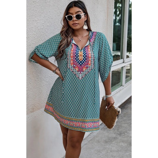 V Neck Boho Dress