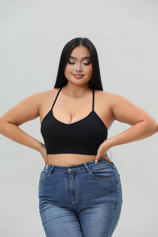 🌙 Plus Size Celestial Curve Dream Catcher Bralette: Black 1X/2X