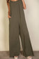 Spaghetti strap solid wide jumpsuit: Black