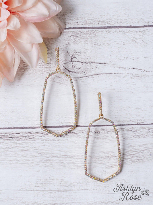 ALWAYS STUNNING WHITE GOLD RHINESTONE OVAL EARRINGS: White / One Size