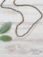 Glitz, Glam, Simple Strands Double Beaded Navy Blue Necklace with A Gold Chain: Mix Pattern / One Size