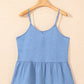 Denim Spaghetti Strap Peplum Tank Top